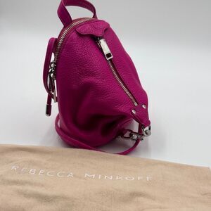 NWT- Rebecca Minkoff- Julian Mini Fuchsia Leather  Crossbody